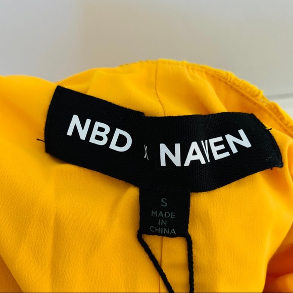 NBD x Naven Revolve Bryn Yellow Lace Ruffle Dress - Picture 8 of 9